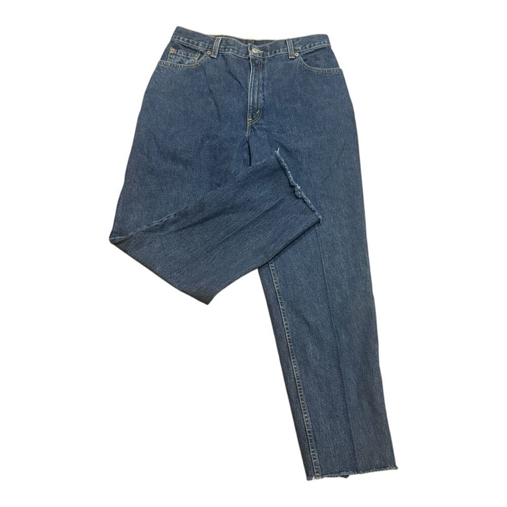 Vtg Levis 550 Relaxed Fit Tapered Leg Jeans Made in USA Womens 14 MIS Raw Hem